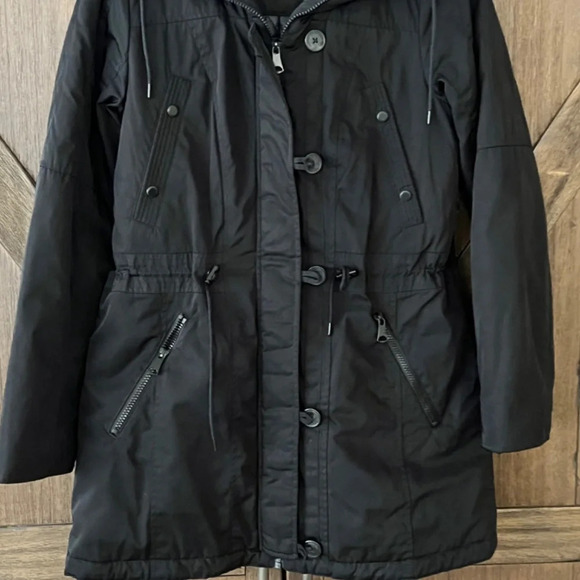 Marc New York Black Button Up/Zippered Hooded Utility Jacket Size Small - Picture 5 of 8